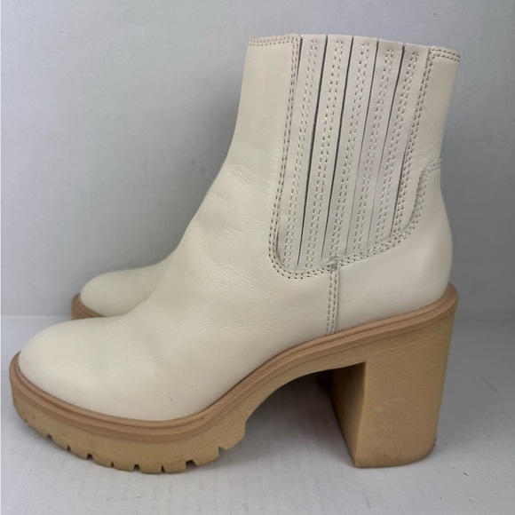 Dolce Vita Women's Caster Size 9Ivory Soft Leather Platform Ankle Boots - Picture 4 of 12